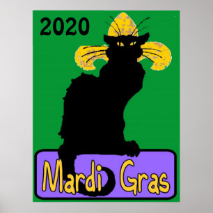 Póster Mardi Gras Chat Noir, fecha de edición