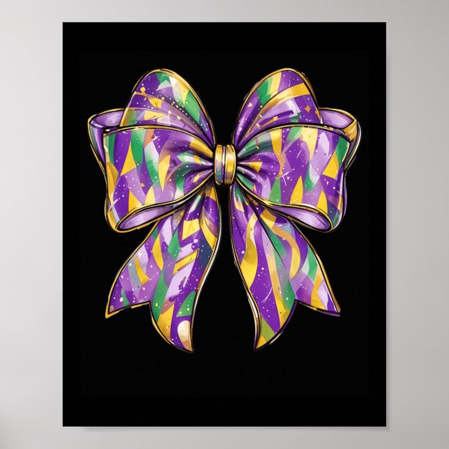 Póster Mardi Gras Coquette Bow (Frente)