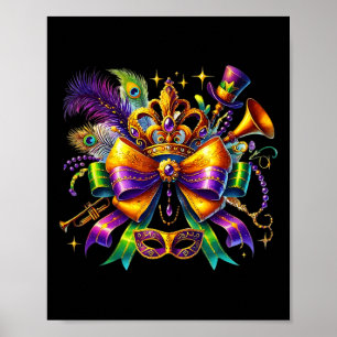 Póster Mardi Gras Coquette Bow New Orleans Mujeres Niños