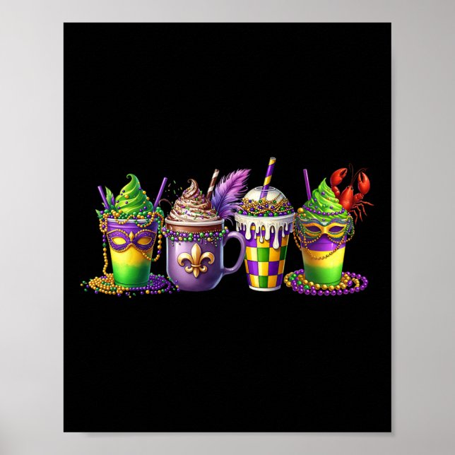 Póster Mardi Gras Crawfish Fat Tuesday Mardi Coffer Lover (Frente)
