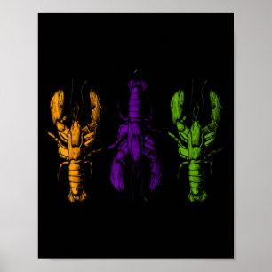 Póster Mardi Gras Crawfish Feliz Mardi Gras 2025 coincidi