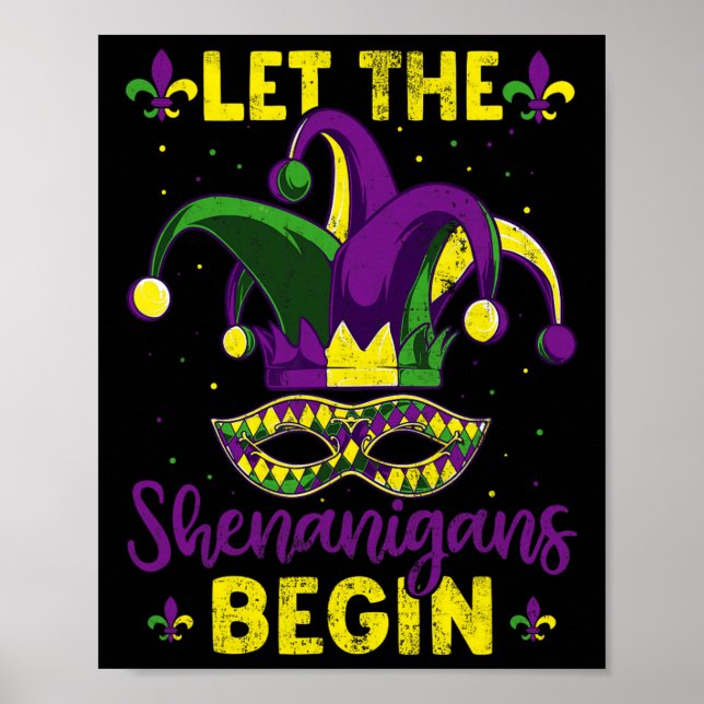 Póster Mardi Gras Disstume Dejar Que Los Shenanigans Empi (Frente)