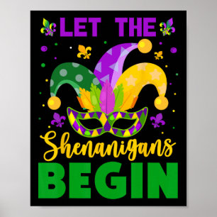 Póster Mardi Gras Disstume Dejar Que Los Shenanigans Empi