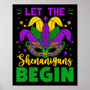 Póster Mardi Gras Disstume Dejar Que Los Shenanigans Empi