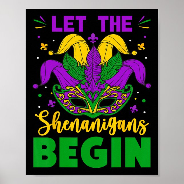 Póster Mardi Gras Disstume Dejar Que Los Shenanigans Empi (Frente)
