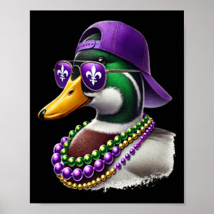 Póster Mardi Gras Duck Hundiendo Mardi Gras Costume Mujer