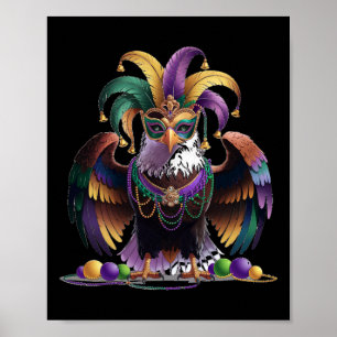 Póster Mardi Gras Eagle Funny Mardi Gras Costume Hombres 