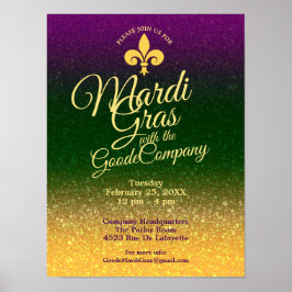 Póster Mardi Gras Fat Martes | Sala de desayunos de ofici