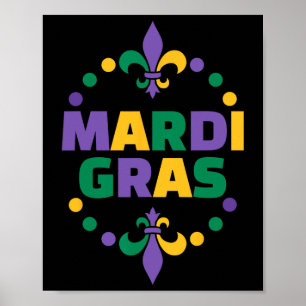 Póster Mardi Gras Feliz Carnaval de Mardi Gras