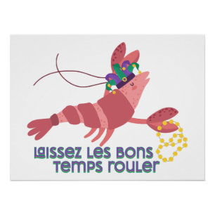 Póster Mardi Gras Fiesta Crawdad