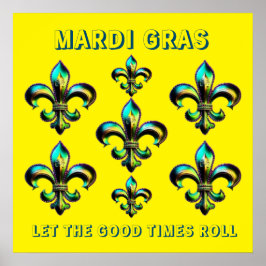 Póster Mardi Gras Fleur De Lis
