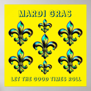 Póster Mardi Gras Fleur De Lis