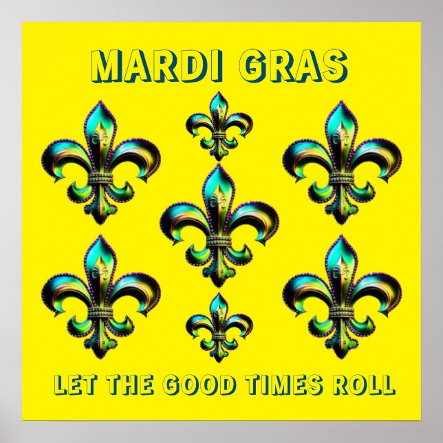 Póster Mardi Gras Fleur De Lis (Frente)