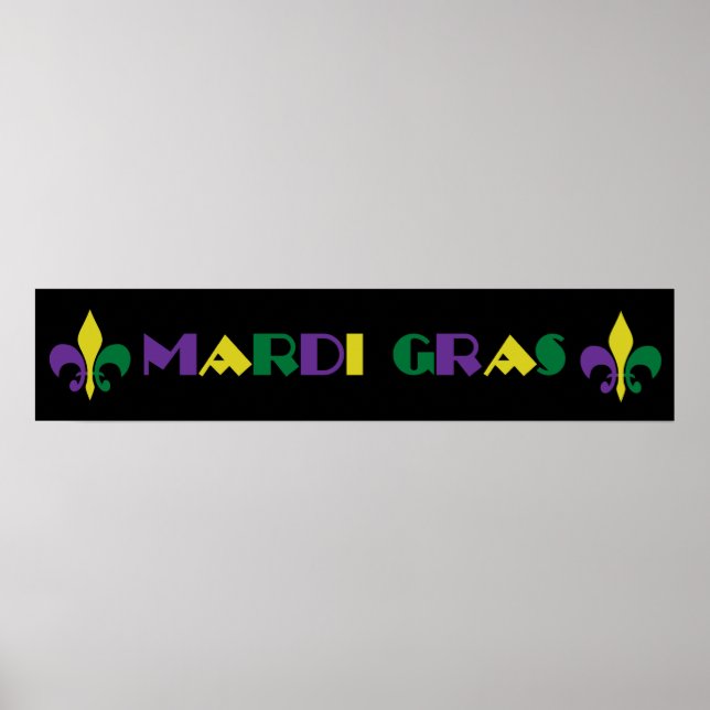 Póster Mardi Gras ~ Fleur De Lis (Frente)
