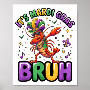 Póster Mardi gras hermano cangrejo de río divertido dab c