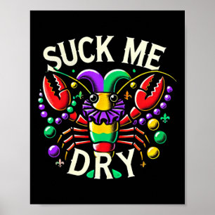 Póster Mardi Gras Humor para Adultos Langostinos Molestia