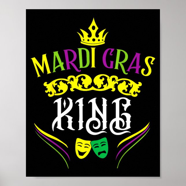 Póster Mardi Gras King Funny New Orleans Party Parade  (Frente)