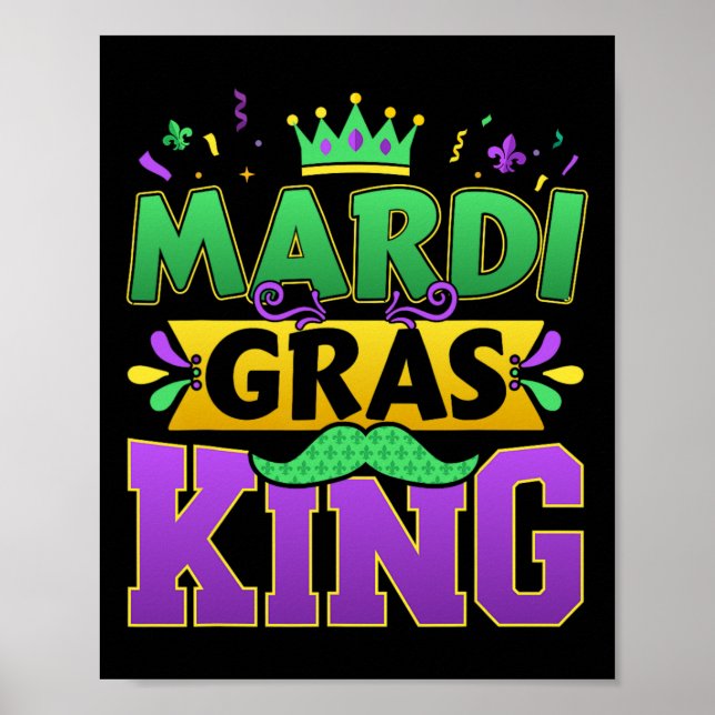 Póster Mardi Gras King para el disfraz del carnaval de Nu (Frente)