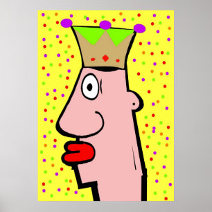 Póster Mardi Gras King "REX" Cabeza abstracta,