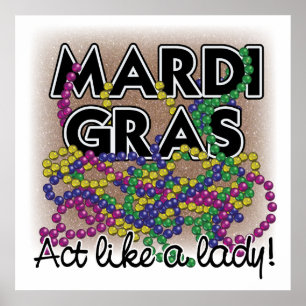 Póster Mardi Gras Lady Poster