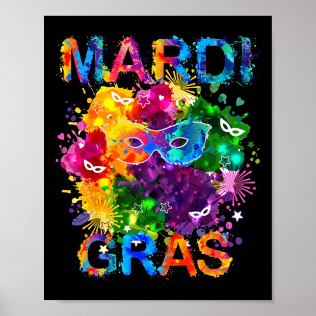 Póster Mardi Gras Máscara de Camisas Hombres Hombres Homb (Frente)
