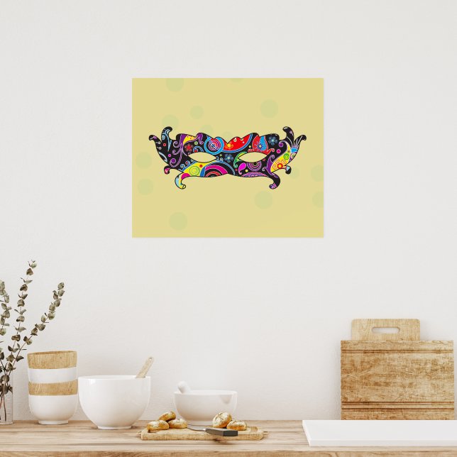 Póster Mardi Gras, máscara de carnaval, máscara de desfil (Cocina)