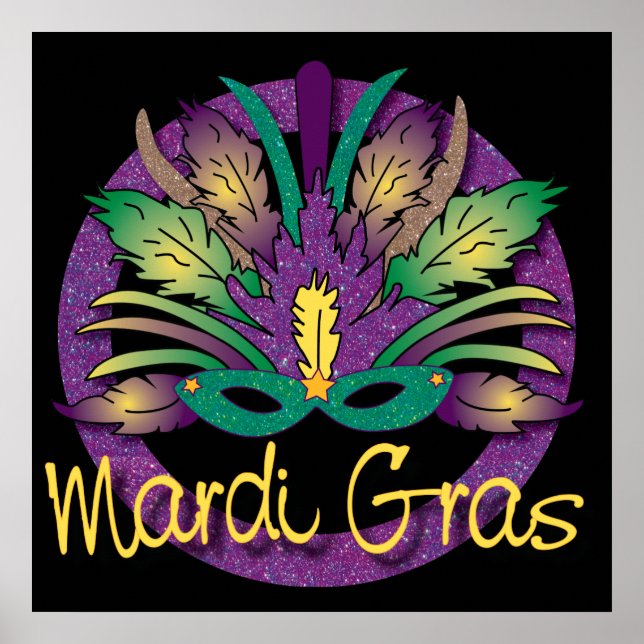 Póster Mardi Gras Mask Poster (Frente)