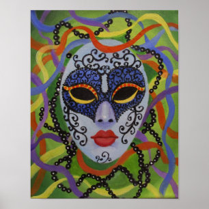 PÓSTER MARDI GRAS MASK, POSTER