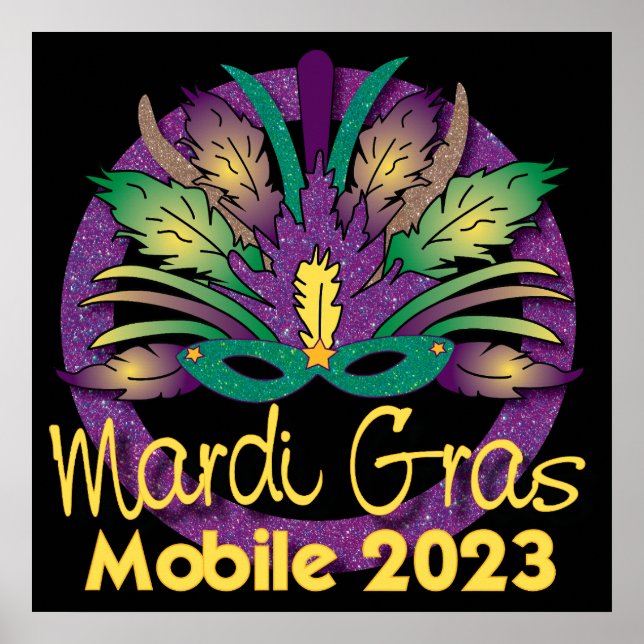 Póster Mardi Gras Mask Poster - 2023 - Móvil (Frente)