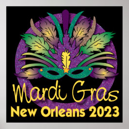Póster Mardi Gras Mask Poster - 2023 - Nueva Orleans
