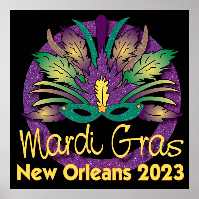 Póster Mardi Gras Mask Poster - 2023 - Nueva Orleans (Frente)