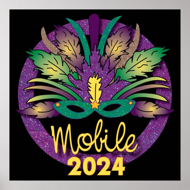 Póster Mardi Gras Mask Poster - 2024 - Móvil (Frente)