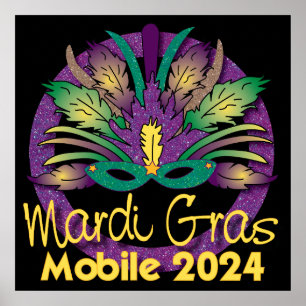 Póster Mardi Gras Mask Poster - 2024 - Móvil