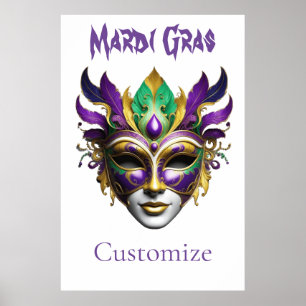 Póster Mardi Gras Mask Thunder_Cove