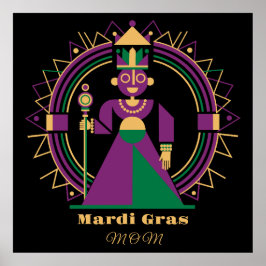 Póster Mardi Gras Mom 2026 Queen