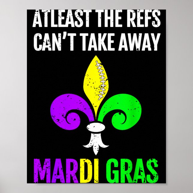 Póster Mardi Gras New Orleans Funny Football Gift  (Frente)