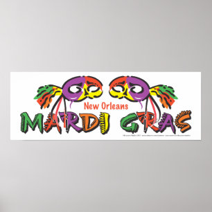 Póster Mardi Gras Nueva Orleans