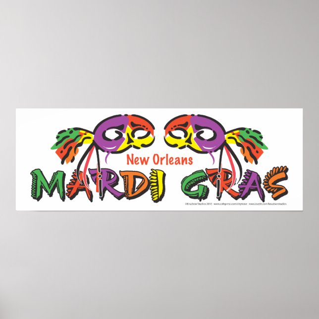 Póster Mardi Gras Nueva Orleans (Frente)