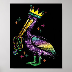 Póster Mardi Gras Pelican Louisiana Para Mujeres
