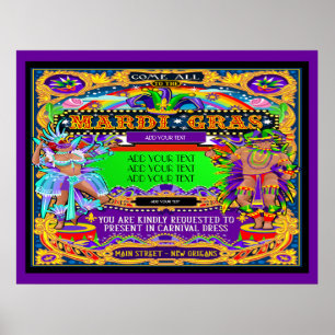 Póster Mardi Gras Poster a personalizar