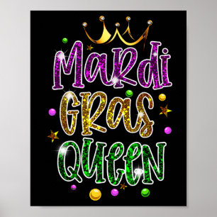 Póster Mardi Gras Queen Parade Disfraces Mujeres Fiestas