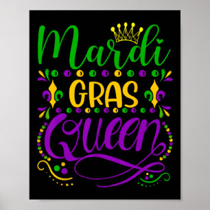 Póster Mardi Gras Reina Desfile de disfraces Fiestas Mard
