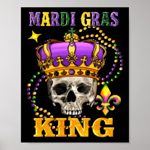 Póster Mardi Gras Rey Hombres Disfraz De Carnaval Regalo 