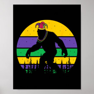 Póster Márdi Gras Sasquatch Hombres Graciosos Gigantes Ni