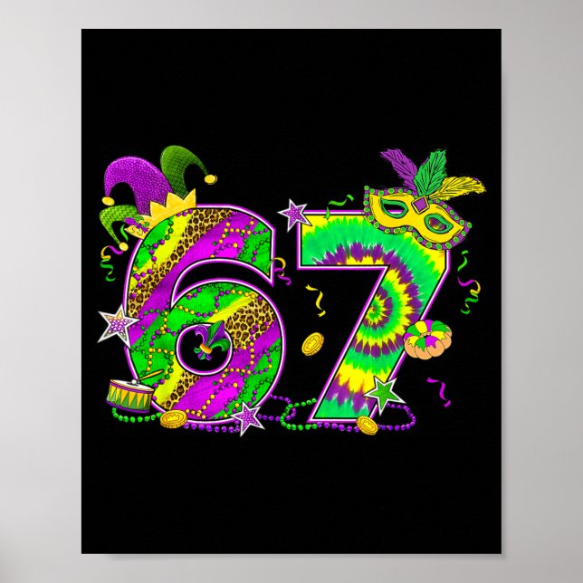 Póster Mardi Gras Six Seven 6 7 Matching Costume Couple M (Frente)