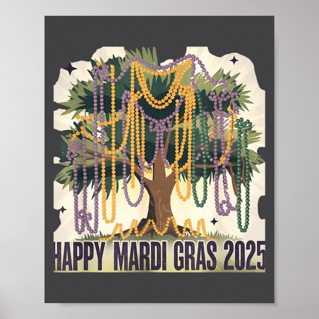 Póster Mardi Gras Tree Carnival New 2024 For Women Valent (Frente)