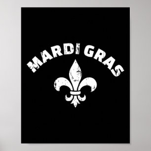Póster Mardi Gras Vintage Fleur De Lis