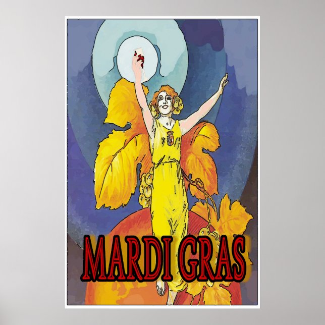 Póster Mardi Gras Wine Maid (Frente)