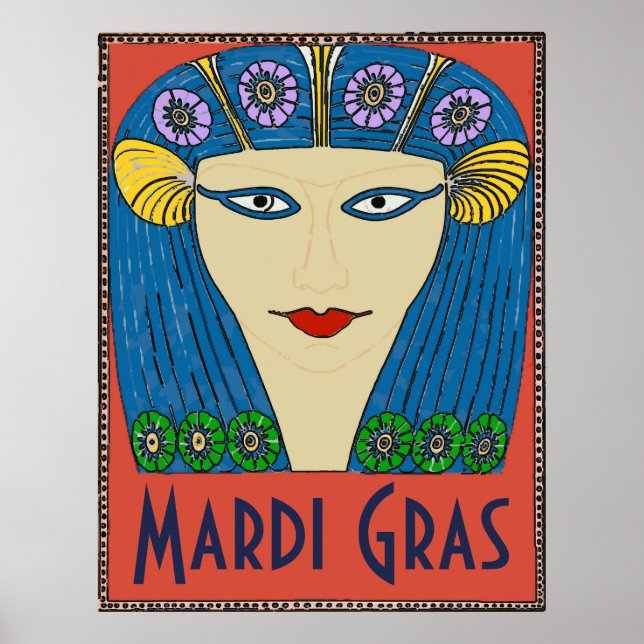 Póster Mardi Gras Woman Face