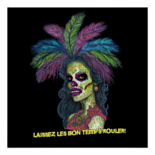 Póster Mardi Gras Zombie